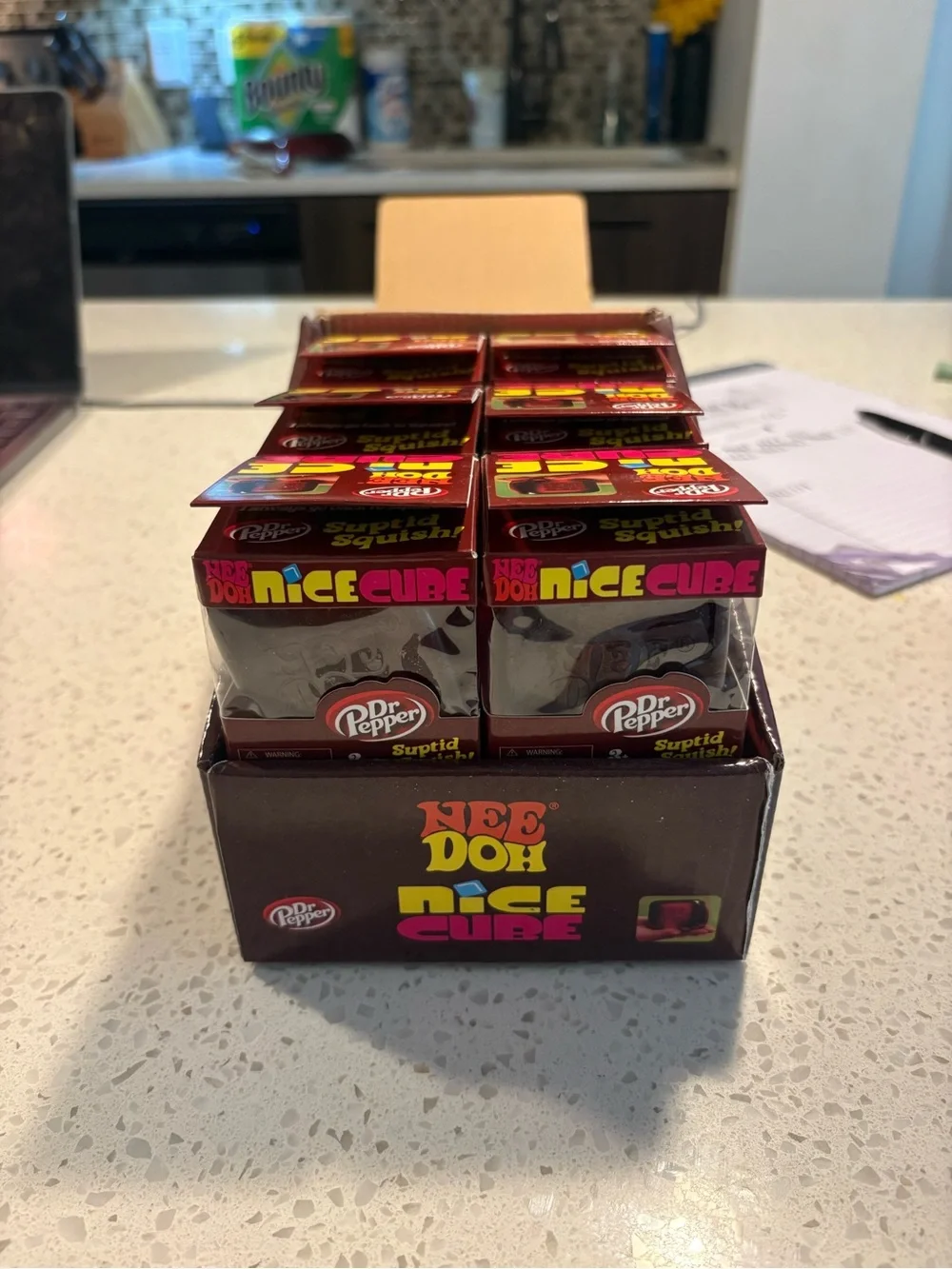 Dr Pepper Nee Doh Nice Cube Squishy Toy - Dark Red